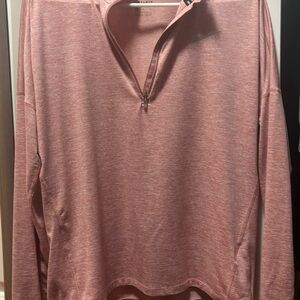 Nike Pink Heather Quarter-Zip Long Sleeve Pullover